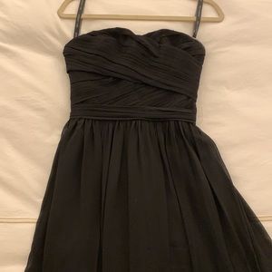 Bill Levkoff Black Long Chiffon Bridesmaids Dress - size 6